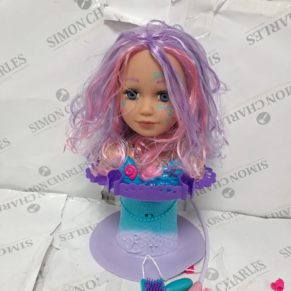BOXED BABY BORN SISTER STYLING MERMAID HEAD RRP £39.99