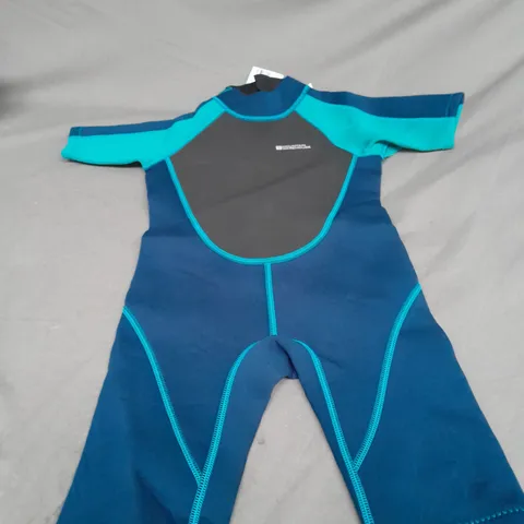 MOUNTAIN WAREHOUSE SHORTY KIDS WETSUIT IN TEAL SIZE 7-8YRS