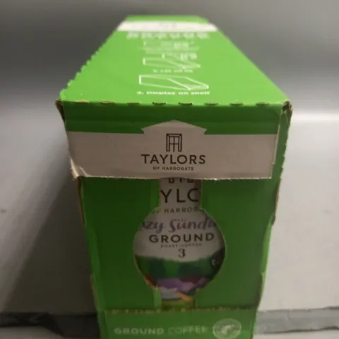BOXED CONTAINING 6 200G PACKS OF TAYLORS LAZY SUNDAY GROUND COFFEE