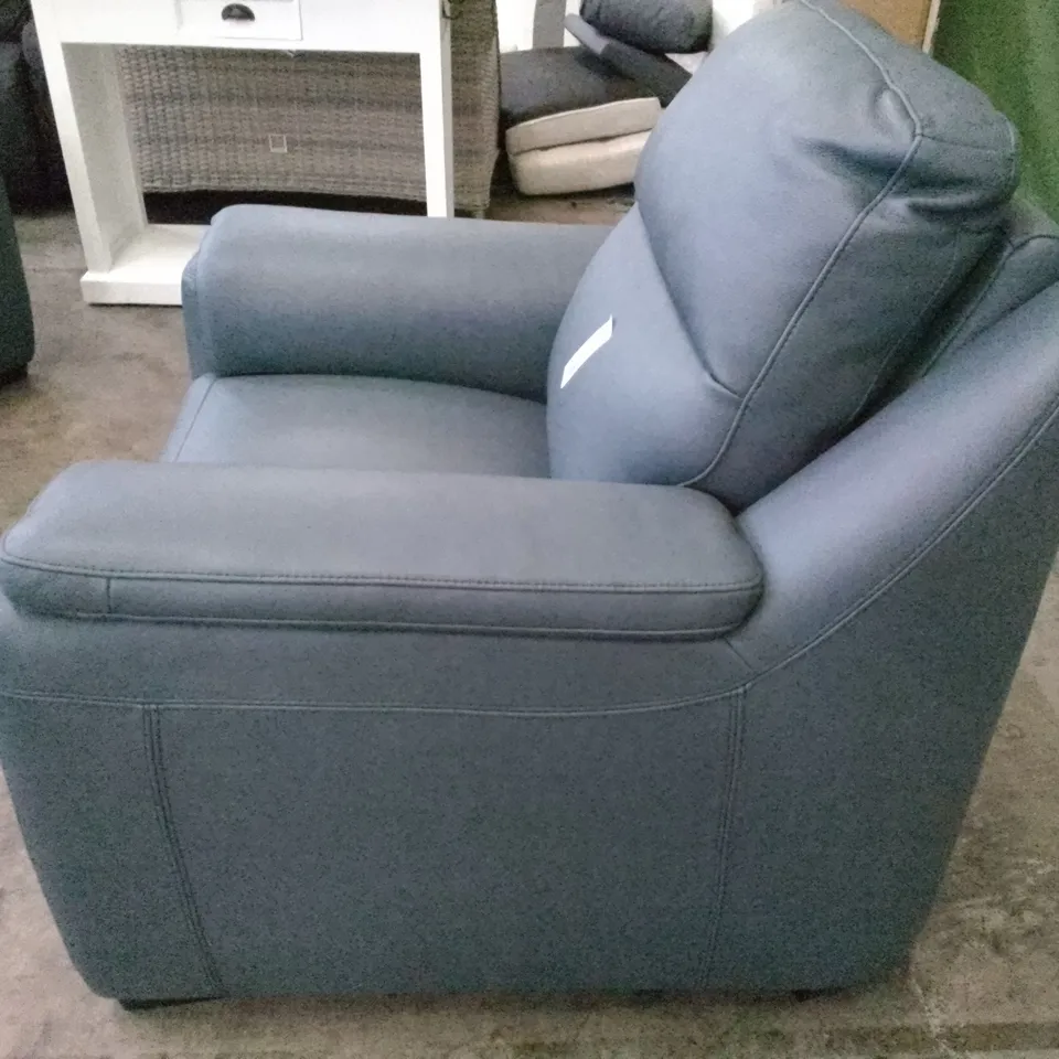 QUALITY ITALIAN DESIGNER PARMA NEW ELECTRIC RECLINER CHAIR - GREY LEATHER