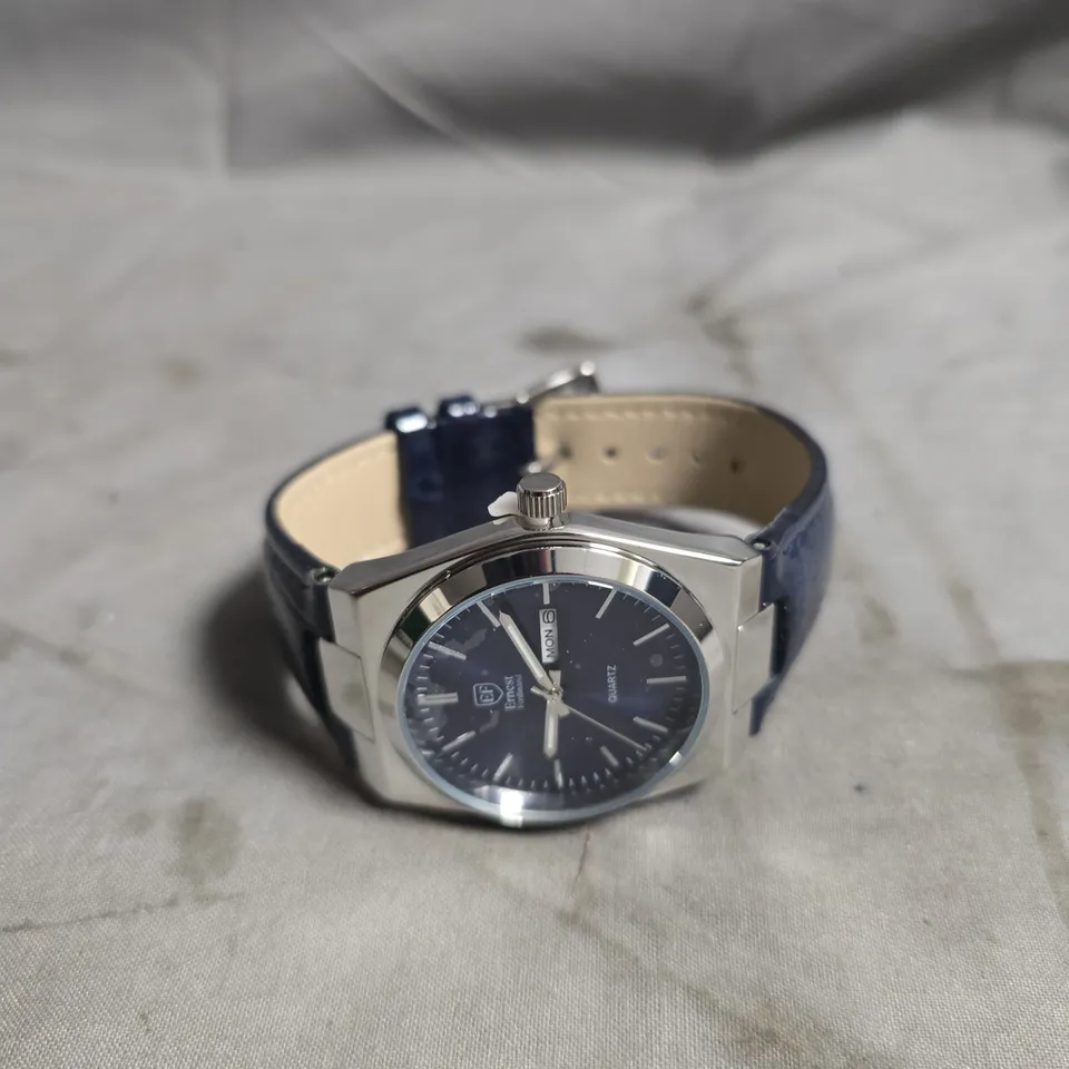 BOXED ERNEST FERDINAND QUARTZ WATCH – BLUE DIAL