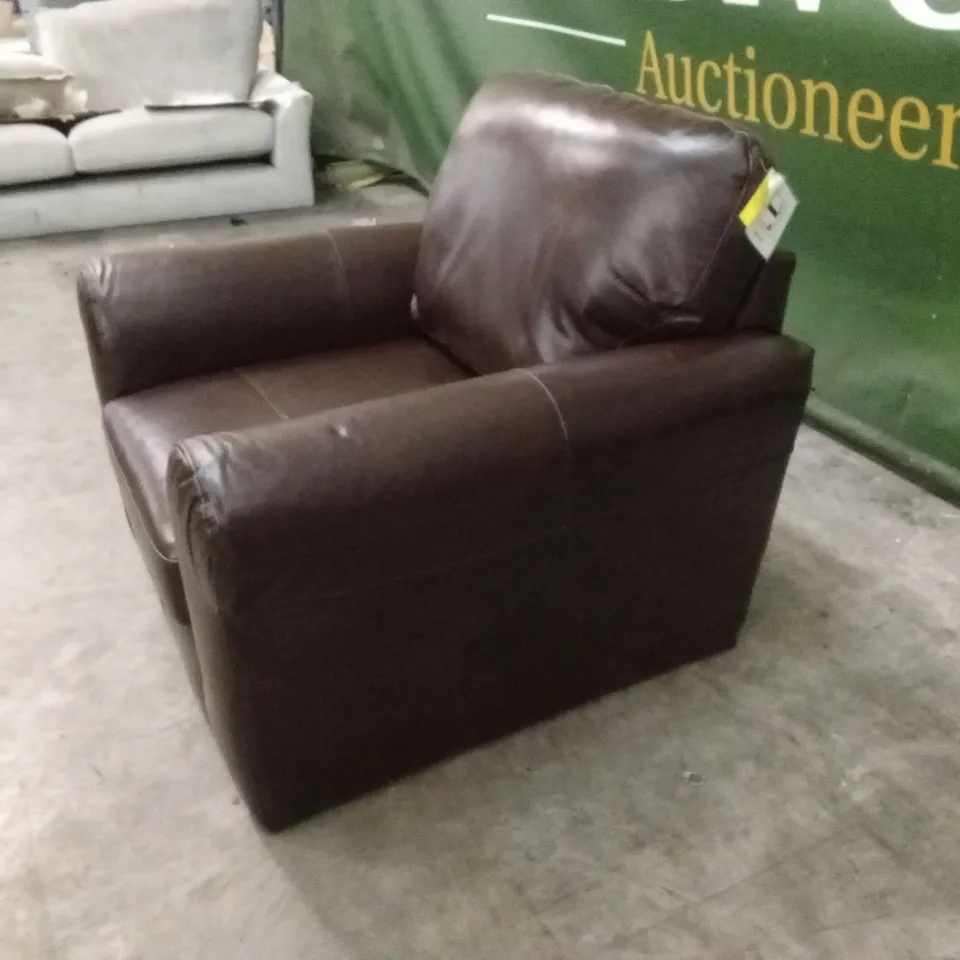 BAILEY LEATHER ARMCHAIR - CHOCOLATE RRP £699