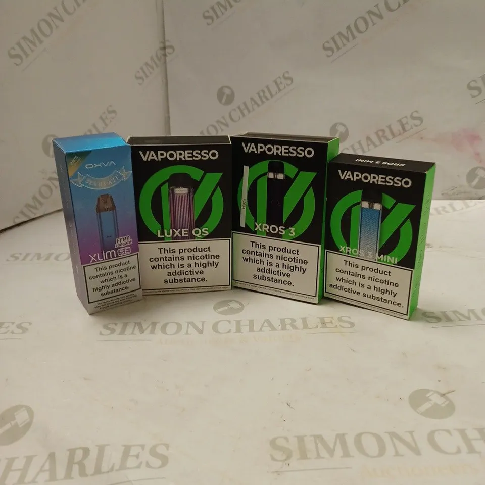 BOX OF APPROX 10 ITEMS TO INCLUDE VAPORESSO XROS, VAPORESSO LUXE QS, OXVA XLIM SE.