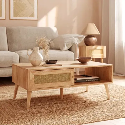 BOXED JORDYN COFFEE TABLE, MANGO WOOD EFFECT