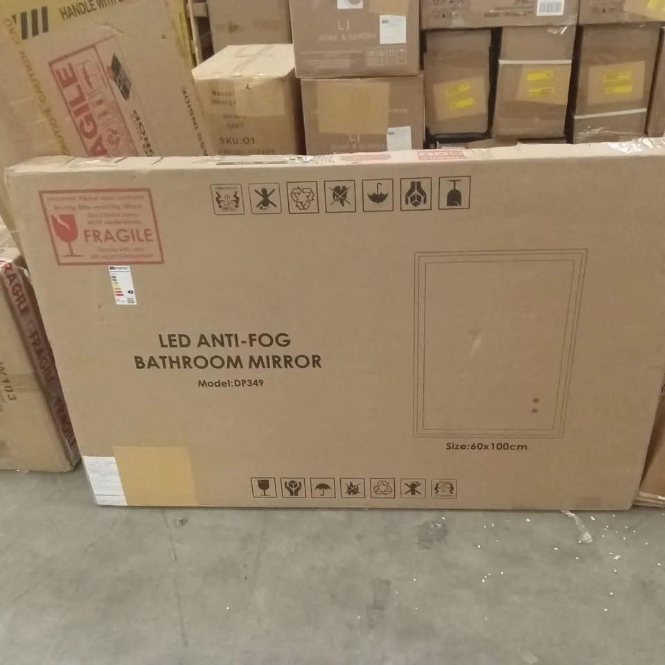 BOXED LED ANTI-FOG BATHROOM MIRROR, 60 x 100cm (1 BOX)