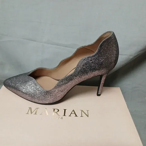 MARIAN ARGENTO 3716 SILVER GLITTER STILETTO HEELS – UK8 (EU41)