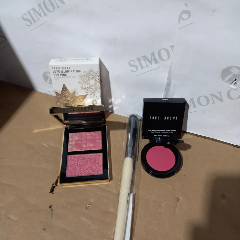BOBBI BROWN SHEER POWDER BRUSH, POT ROUGE AND HIGHLIGHTING POWDER	
