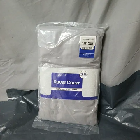 DUVET COVER SET – 100% EGYPTIAN COTTON, T200 THREAD COUNT, SUPER KING, GREY