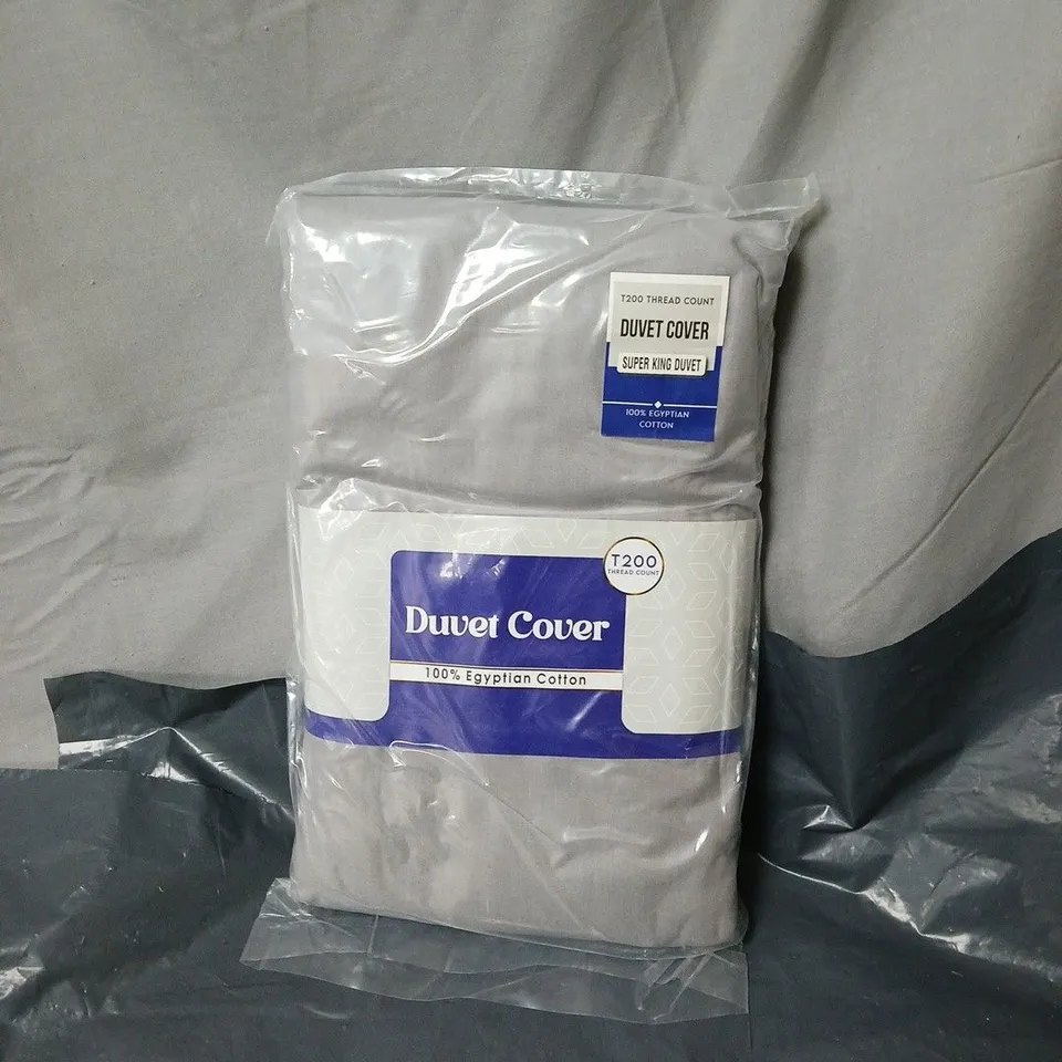DUVET COVER SET – 100% EGYPTIAN COTTON, T200 THREAD COUNT, SUPER KING, GREY