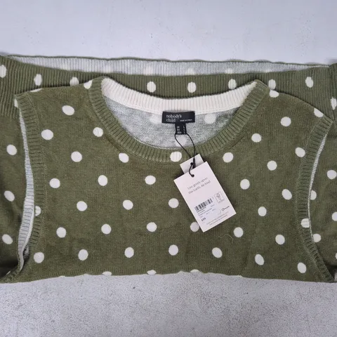 NOBODY'S CHILD PRINTED CREW NECK VEST IN GREEN SIZE UK LARGE