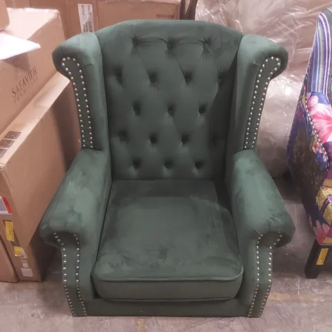 QUALITY DESIGNER VELVET ARMCHAIR - MISSING LEGS