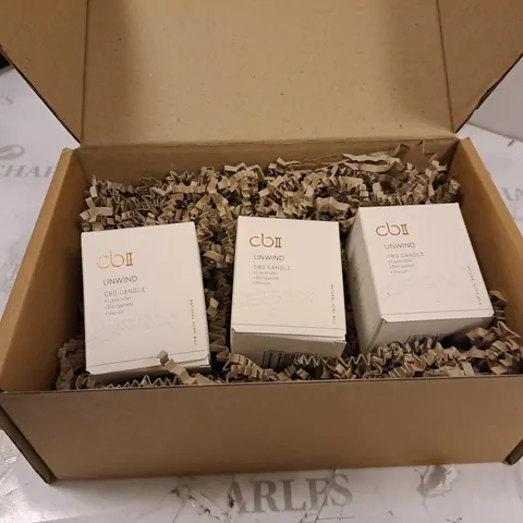 BOXED SET OF 3 CB2 UNWIND CBD CANDLE