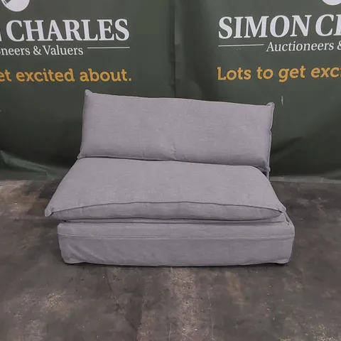 QUALITY DESIGNER GREY FABRIC UPHOLSTERED SOFA BED