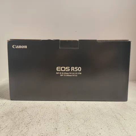 CANON EOS R50 KIT WITH RF-S 18-45MM F/4.5-6.3 IS STM + RF 75-300MM F/4.5-5.6 LENS (BOXED)