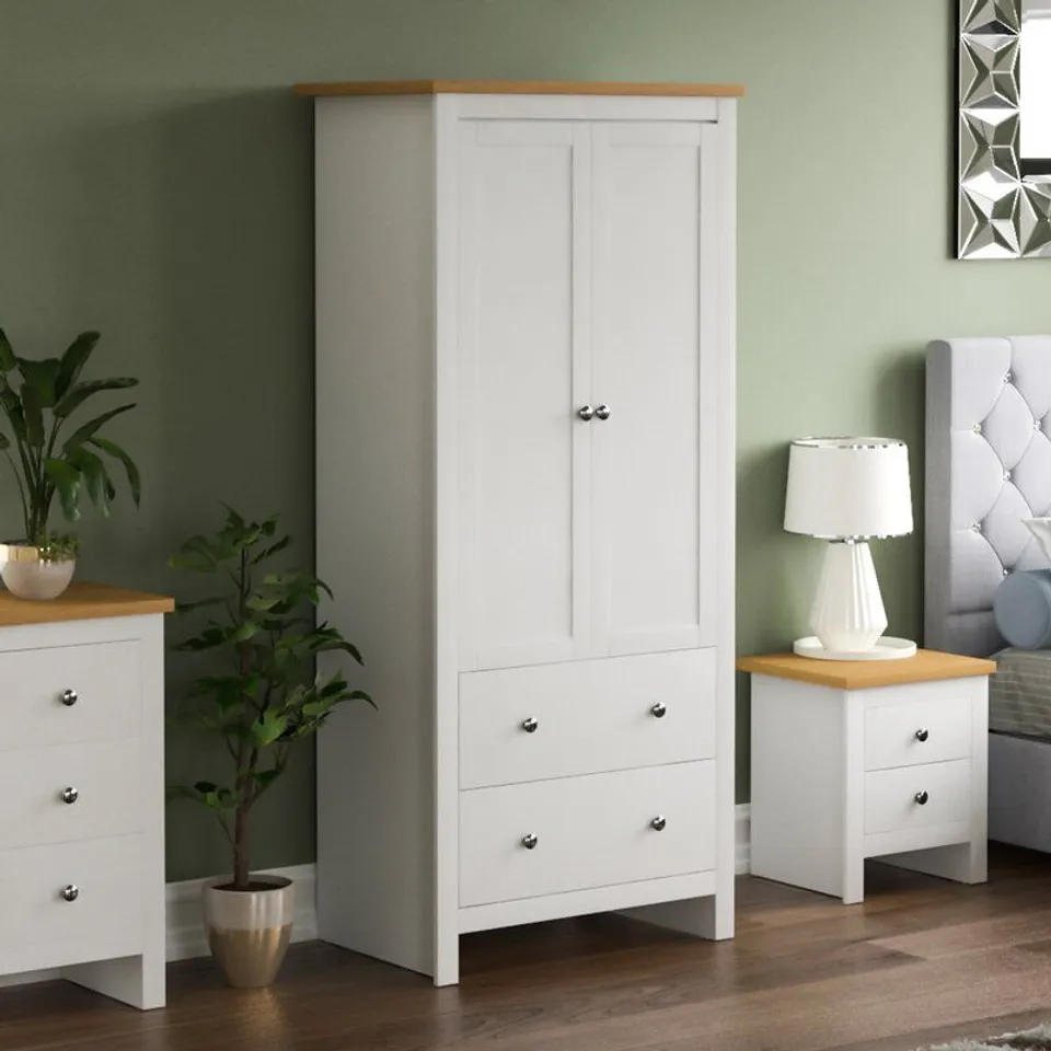 MANIGAULT 2 DOOR WARDROBE- WHITE - 2 BOXES