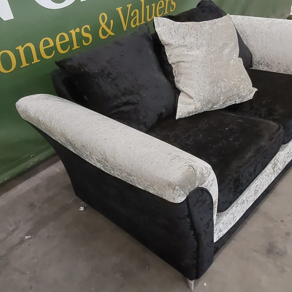 QUALITY DESIGNER 2 SEATER CRUSHED VELVET SOFA