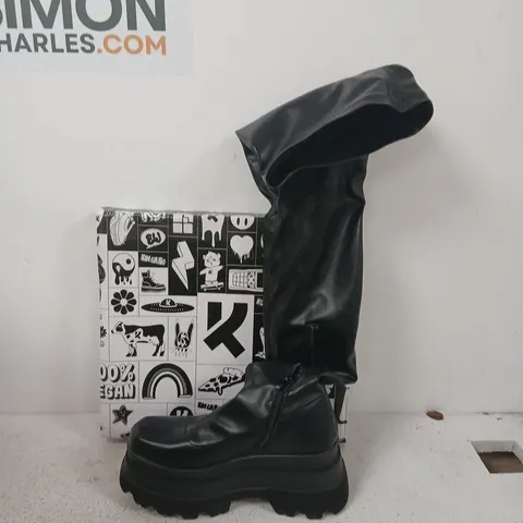 BOXED KOI THE ELEVATION PLUS SIZE THIGH HIGH BOOTS SIZE 4
