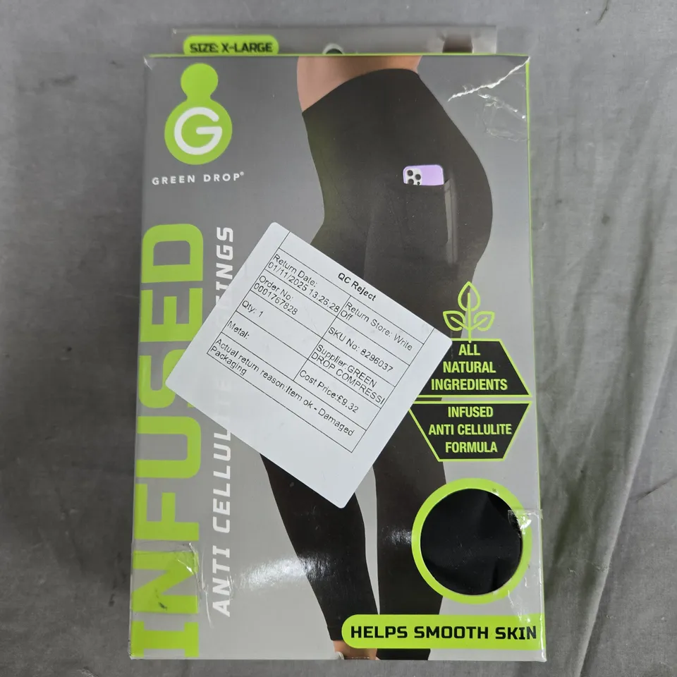 GREEN DROP INFUSED LEGGINGS - XL