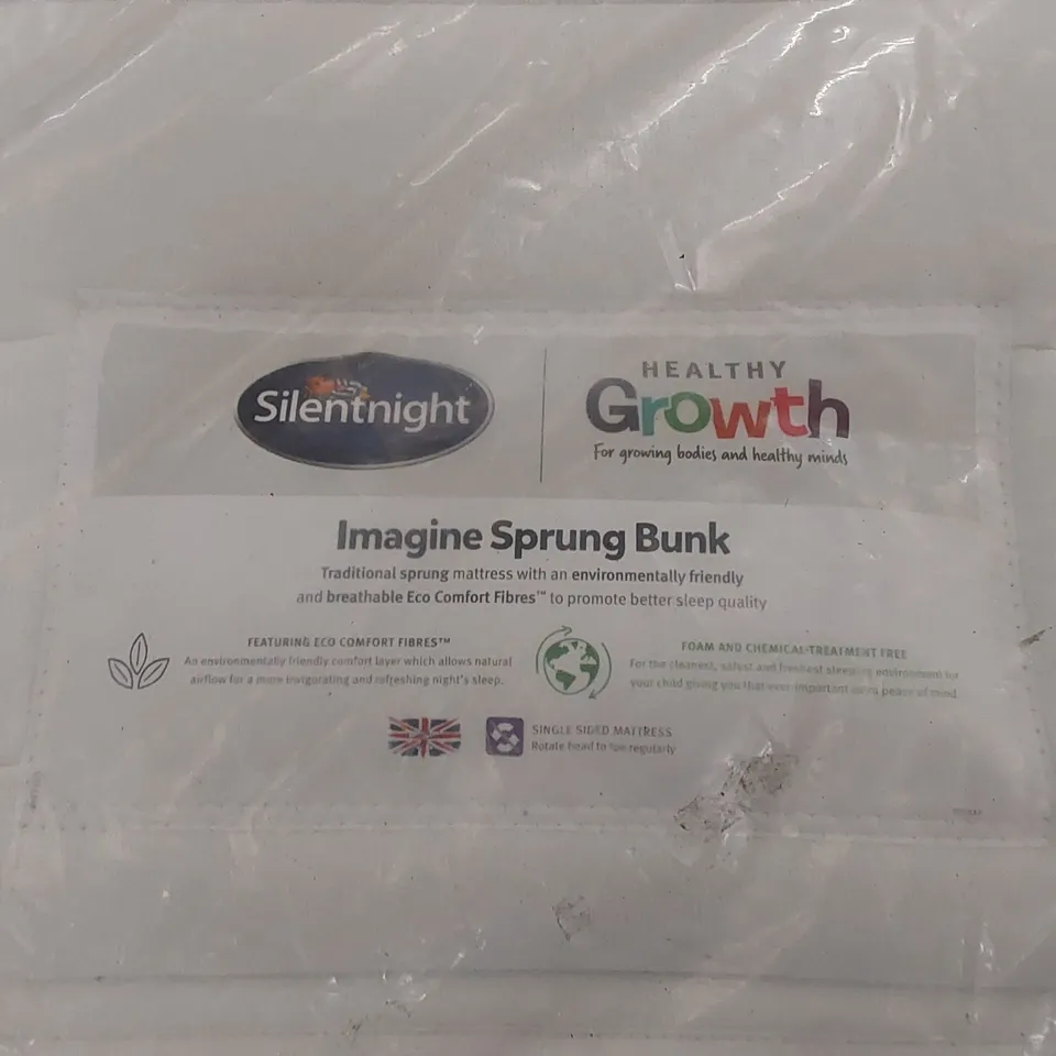 QUALITY BAGGED SILENTNIGHT HEALTHY GROWTH IMAGINE TRADITIONAL SPRUNG BUNK 3FT SINGLE MATTRESS 