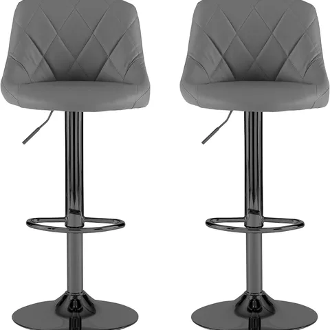 BOXED NEO SET OF 2 MADRID FAUX LEATHER BAR STOOLS - BLACK (1 BOX)