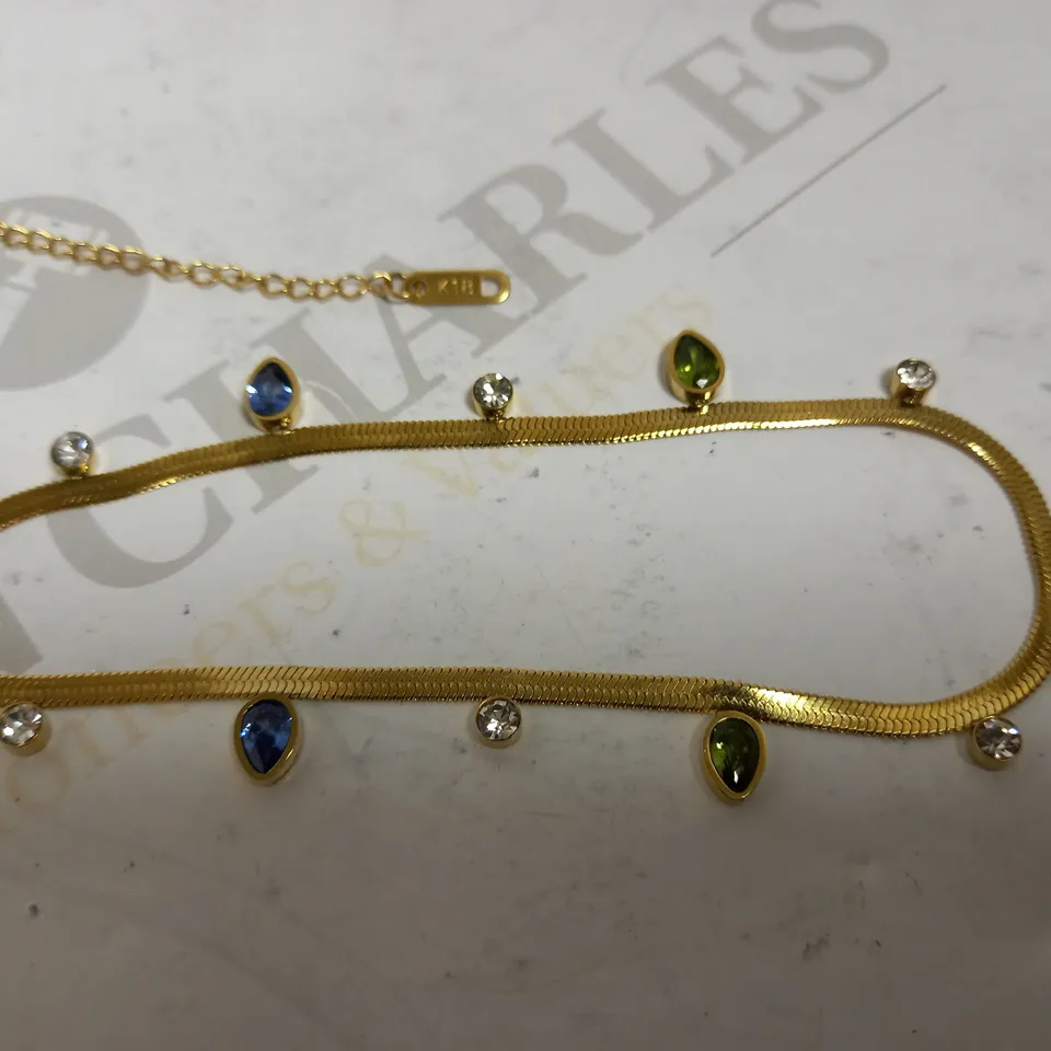 DESIGNER GOLD COLOURED NECKLACE - MARKED K18