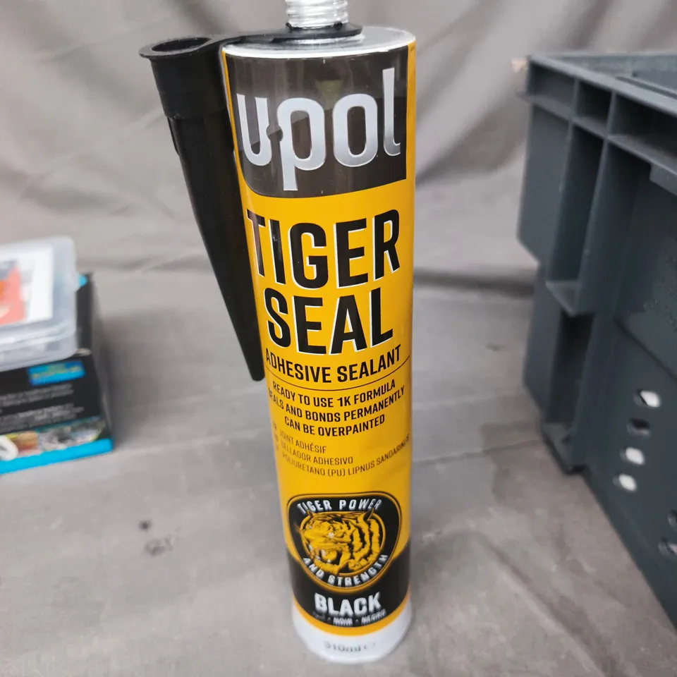 APPROXIMATELY 10 ASSORTED HOUSEHOLD ITEMS INCLUDING TIGER SEAL , SERRATED DRILL BITS , PURE POND BOMB