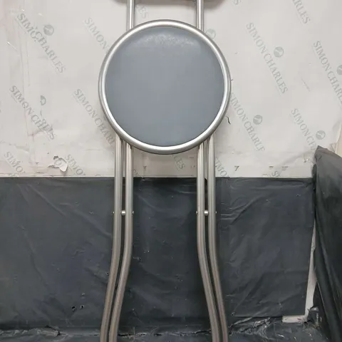 HOMION FOLDING BAR STOOL IN GREY - COLLECTION ONLY 