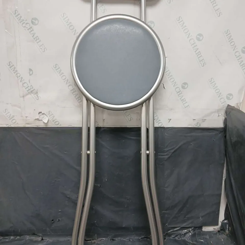 HOMION FOLDING BAR STOOL IN GREY - COLLECTION ONLY 