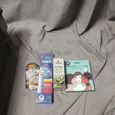 APPROXIMATELY 30 ITEMS INCLUDING ASSORTED HEALTH & BEAUTY CARE ITEMS β ORAL-B FLOSS, TEA TREE OIL, ACNE PATCHES & AVEENO OIL SPRAY.