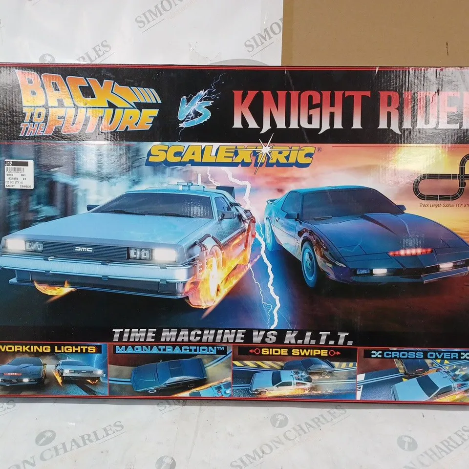 BOXED SCALEXTRIC BACK TO THE FUTURE VS KNIGHT RIDER SET