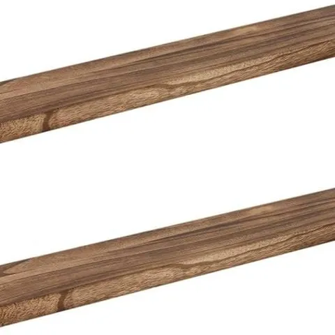 BOXED LEVEDE FLOATING SHELVES SET OF 2, 91CM SOLID PAULOWNIA WOOD WALL SHELVES WITH HEAVY-DUTY STEEL BRACKETS, RUSTIC NATURAL FINISH