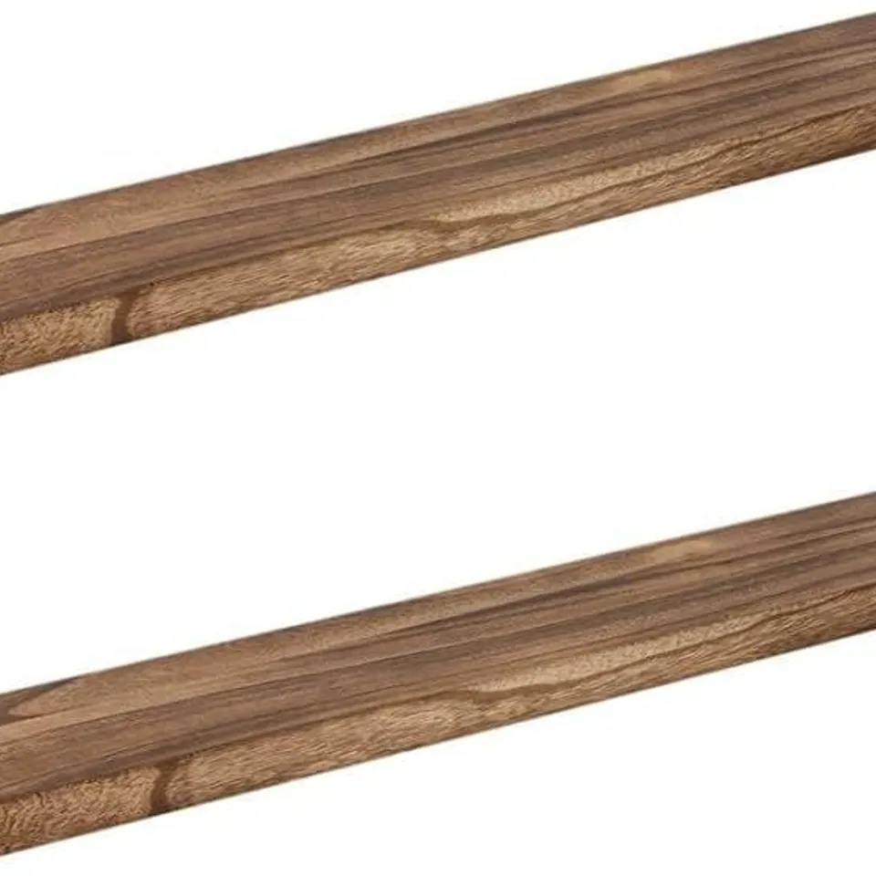BOXED LEVEDE FLOATING SHELVES SET OF 2, 91CM SOLID PAULOWNIA WOOD WALL SHELVES WITH HEAVY-DUTY STEEL BRACKETS, RUSTIC NATURAL FINISH 