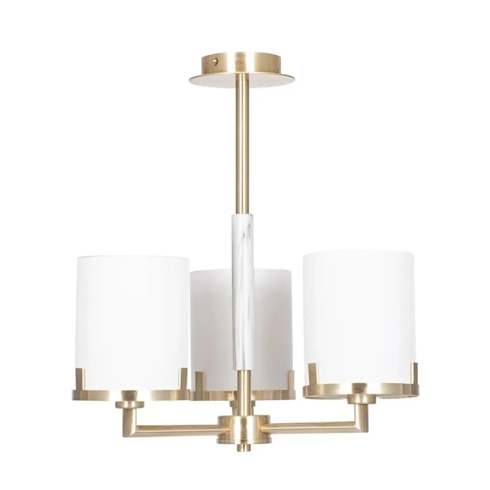 BOXED FIG 3-LIGHT SHADED CHANDELIER