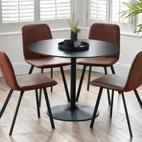 BOXED JULIAN BOWEN NERO ROUND DINING TABLE - BLACK (1 BOX)