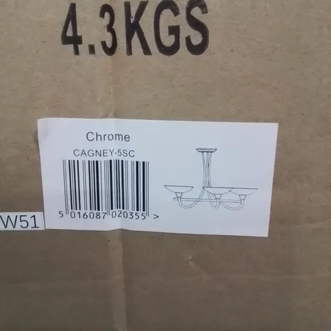 BOXED ENDON 5 LIGHT CEILING FITTING SATIN CHROME