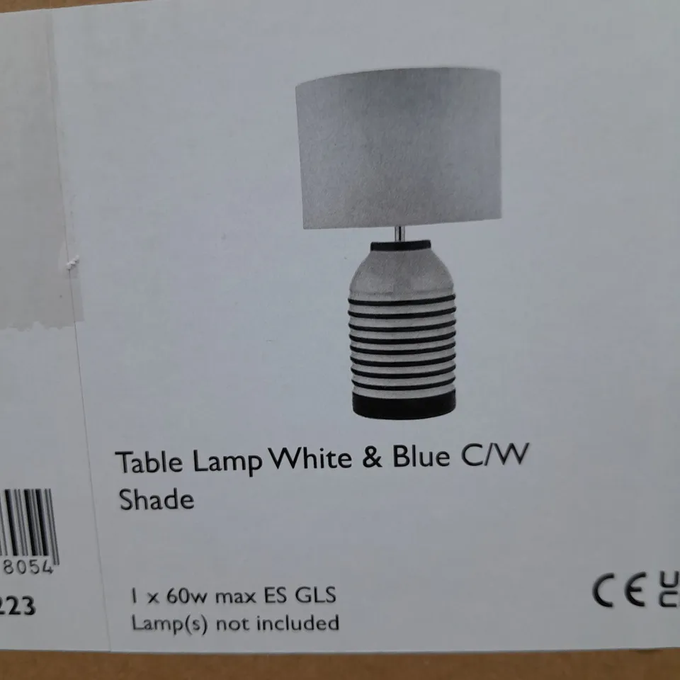 ZABE FLOOR LAMPS WHITE & BLUE WITH SHADE