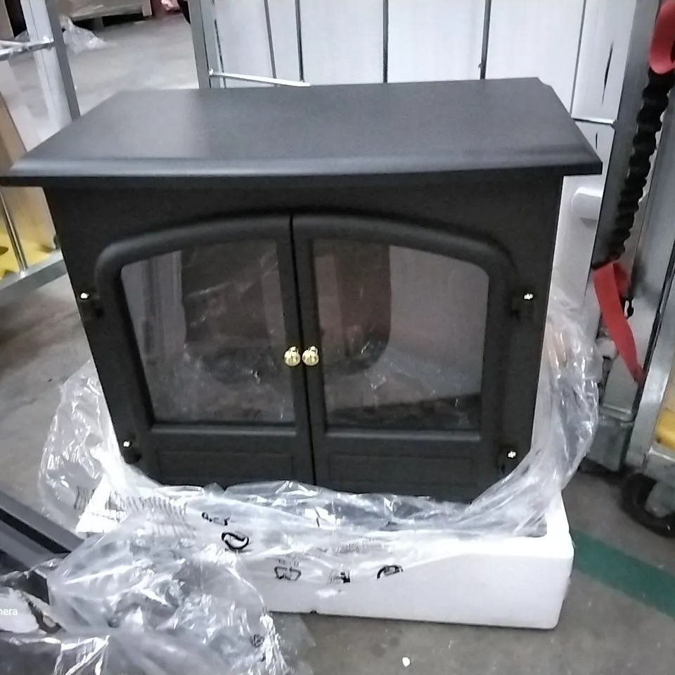 BOXED FOCALPOINT WEYBOURNE BLACK LED ELECTRIC STOVE