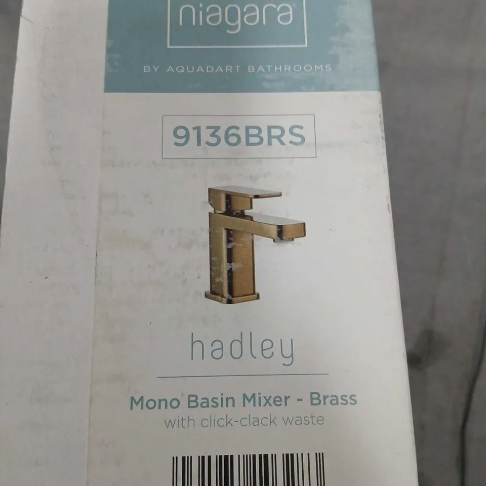 HADLEY MONO BASIN MIXER - BRASS WITH CLICK-CLACK WASTE (NIAGARA BY AQUADART BATHROOMS)