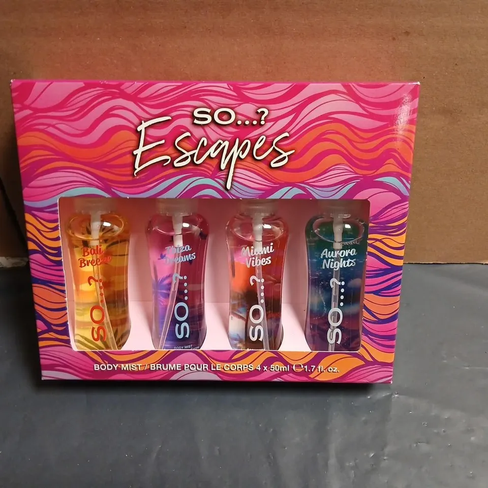 BOXED SO....? ESCAPES BODY MIST GIFT SET