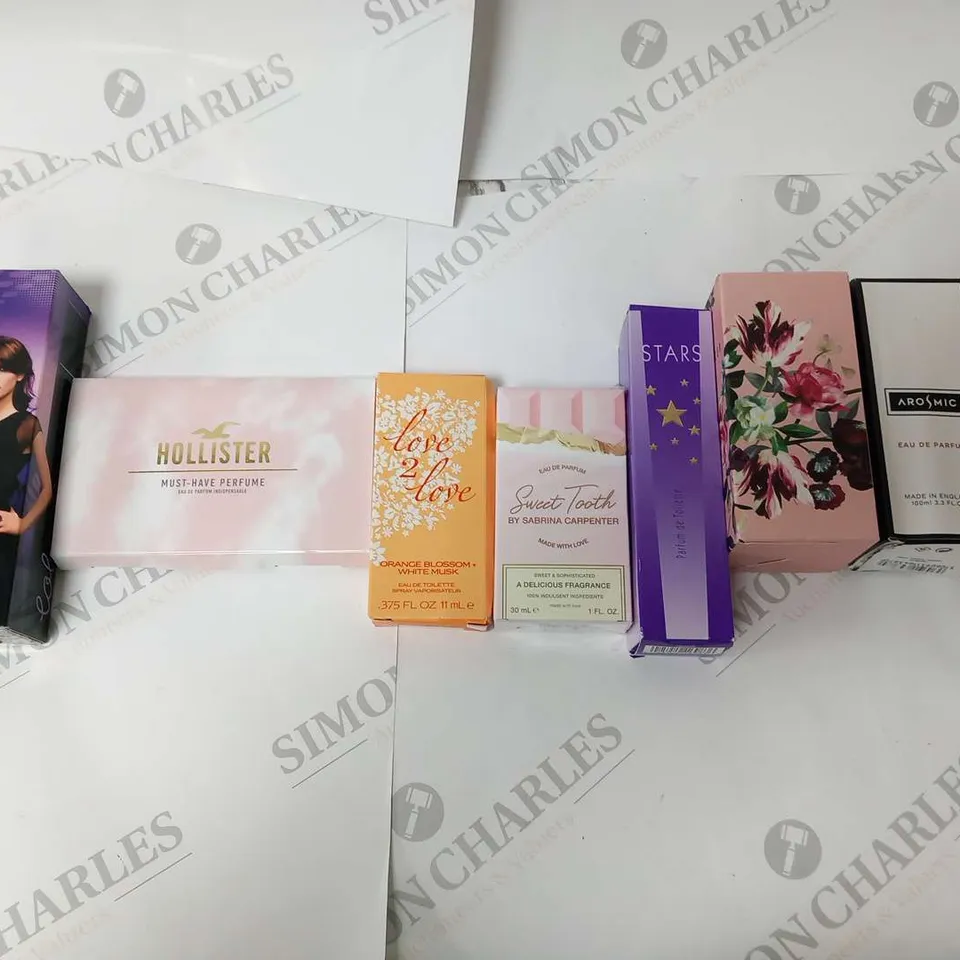 APPROXIMATELY 16 ASSORTED FRAGRANCES TO INCLUDE; AROSMIC, SISLEY, STARS AND SABRINA CARPENTER