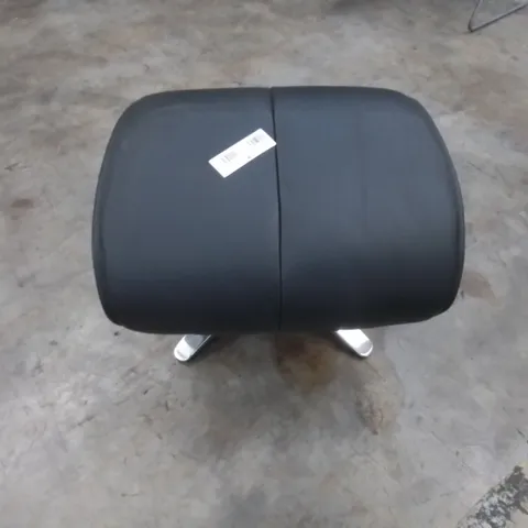 CHAIR FOOT STOOL IN FAUX LEATHER BLACK