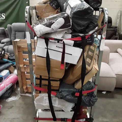 CAGE TO CONTAIN AN ASSORTMENT OF HOUSEHOLD ITEMS TO INCLUDE PET BED, ELECTRIC HEATERS, TRASH CANS AND HEATED BLANKETS ECT 