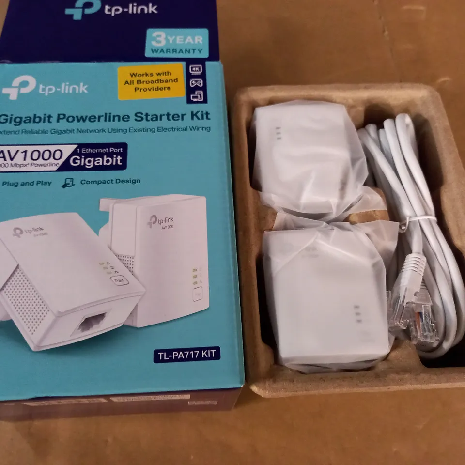 BOXED TP-LINK GIGABIT POWERLINE STARTER KIT - AV1000