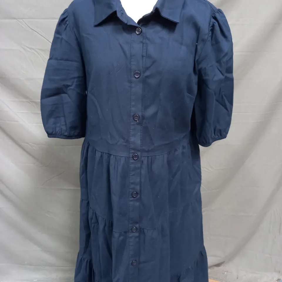 HELENE BERMAN SHIRT DRESS IN MIDNIGHT NAVY SIZE 12