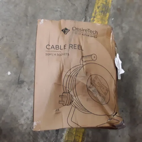 BOXED DESIRETECH CABLE REEL 50M 4 SOCKETS 