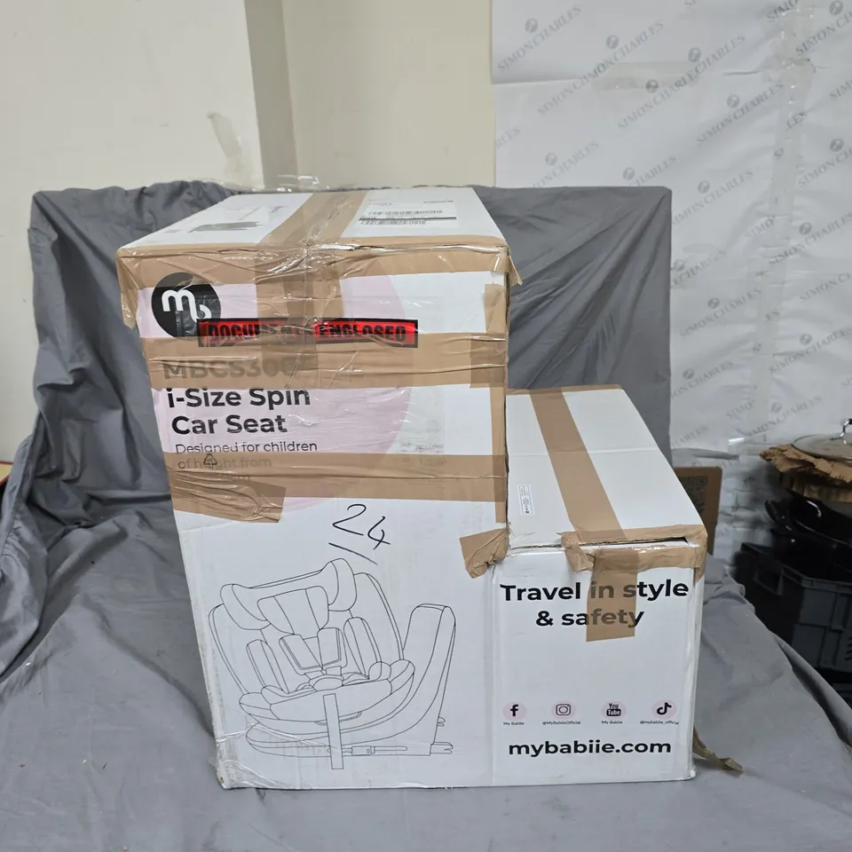 I-SIZE SPIN CAR SEAT – BOXED (MYBABY) – TRAVEL IN STYLE & SAFETY