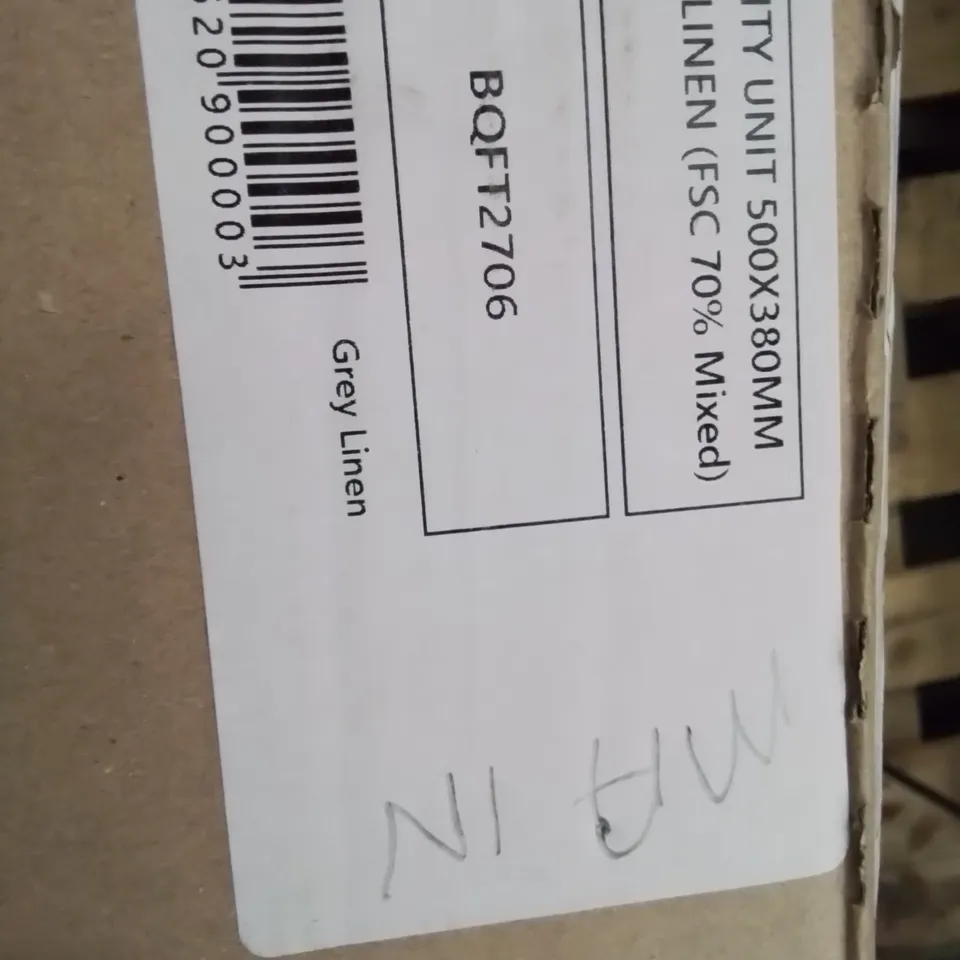 BOXED VANITY UNIT 500 × 380mm GREY LINEN