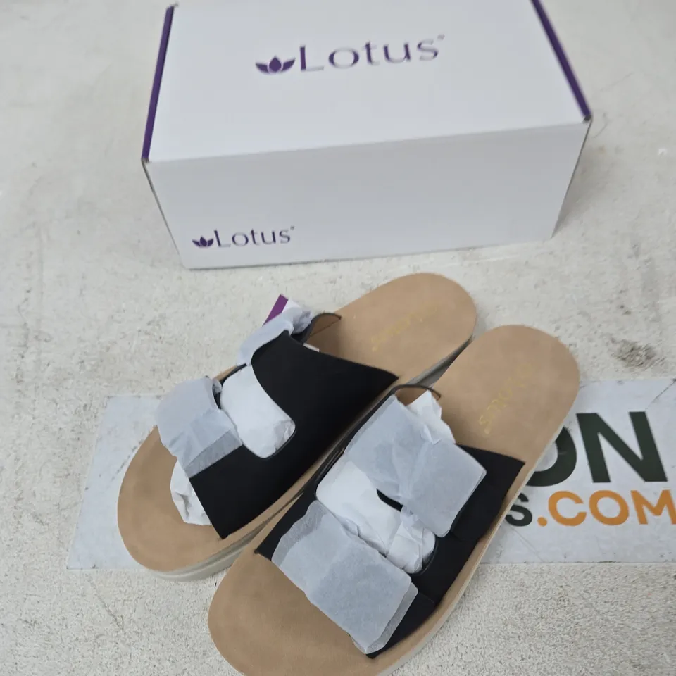 LOTUS VOLOS SANDALS – BLACK STRAPS, UK 7 (EU 40)