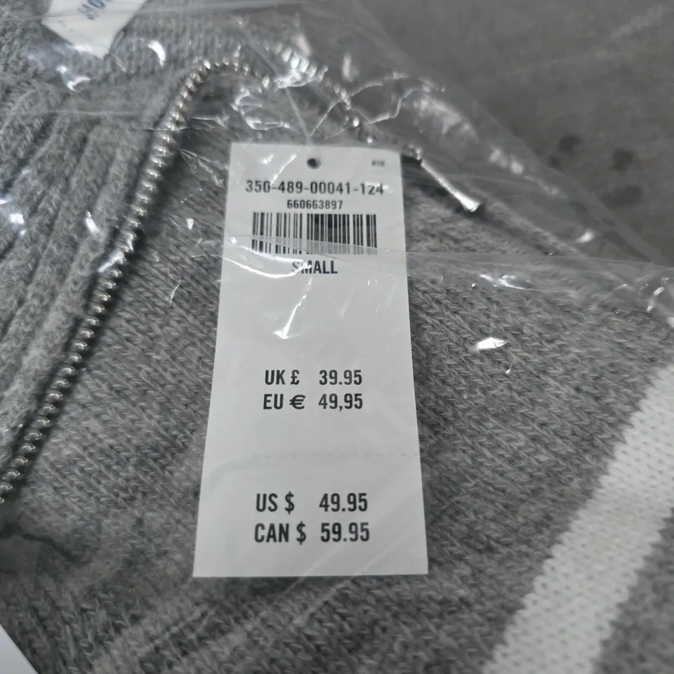 HOLLISTER GREY ZIP HOODIE – SMALL