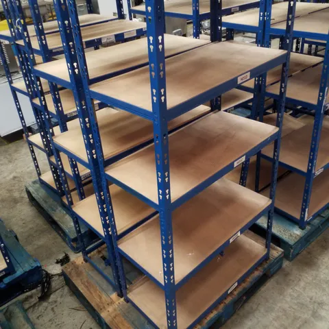 PALLET CONTAINING 2 5-TIER SHELVING UNITS 180×90×45CM - BLUE